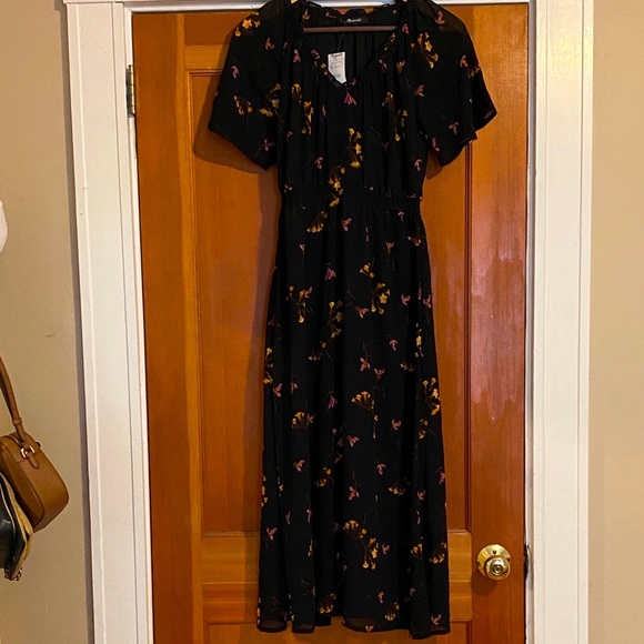 Black Floral Madewell Dress - Picture 1 of 3